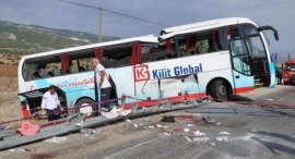 19.05.2017, В Турции в ДТП попал туристический автобус