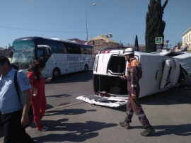 10.06.2019, В Сочи столкнулись два туристических автобуса