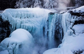 24.01.2019, Ниагарский водопад частично замерз