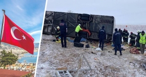 22.02.2022, В Турции перевернулся экскурсионный автобус с туристами