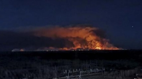 15.04.2020, Огонь в зоне отчуждения ЧАЭС добрался до Припяти